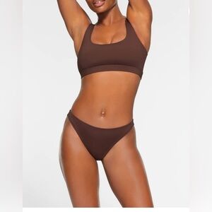 357. SKIMS Recycled Swim Mid Coverage Bottom - Cocoa